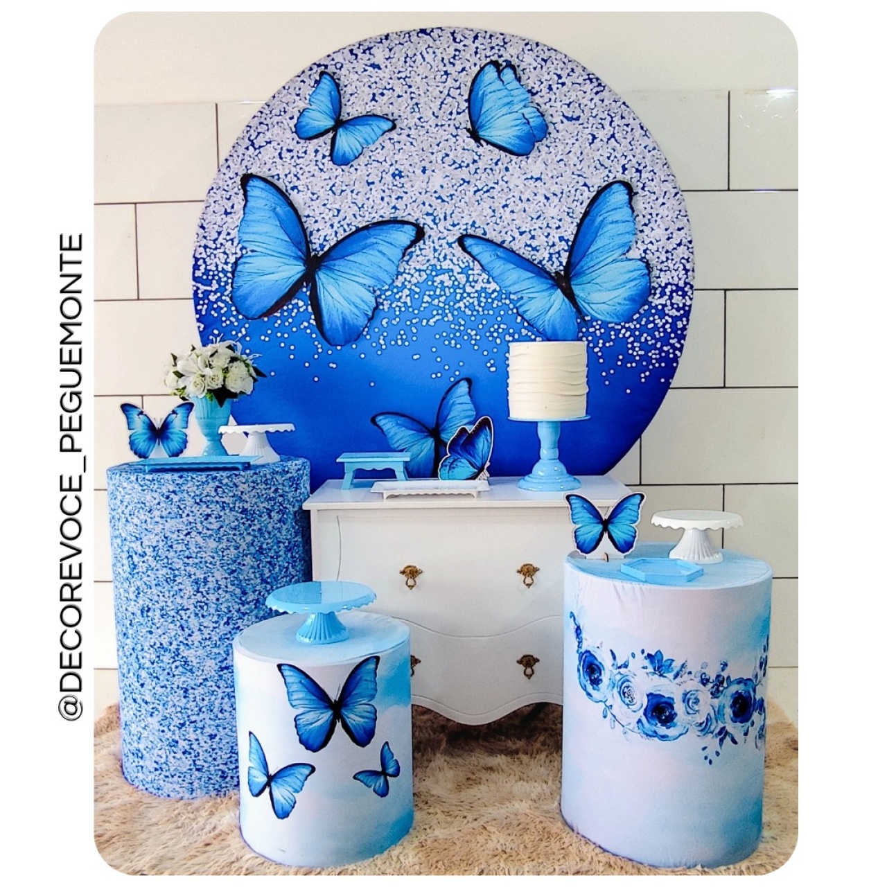 Kit Festejar Borboleta Azul  - Decore Você Pegue & Monte