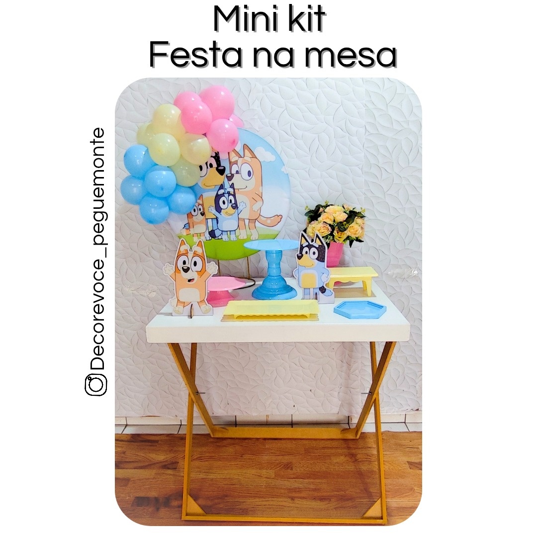Kit Mesa Bluey + Mesa - Decore Você Pegue & Monte
