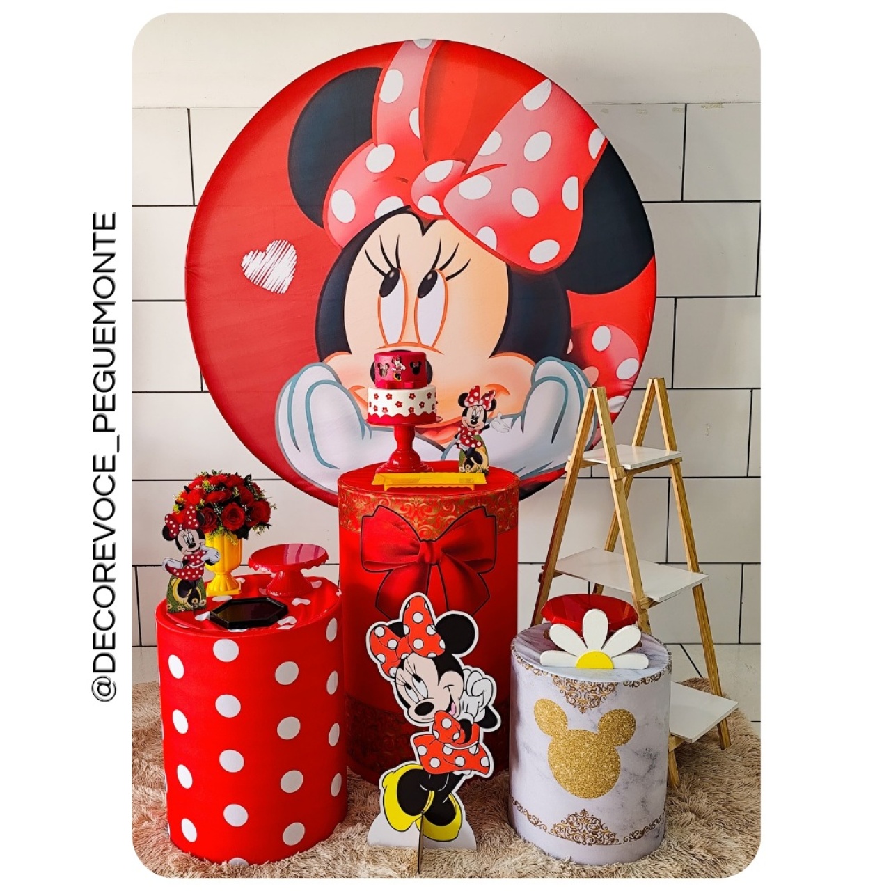 Kit Completo Minie Vermelha  - Decore Você Pegue & Monte
