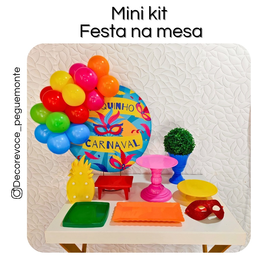 Kit Mesa Bloquinho de Carnaval  - Decore Você Pegue & Monte