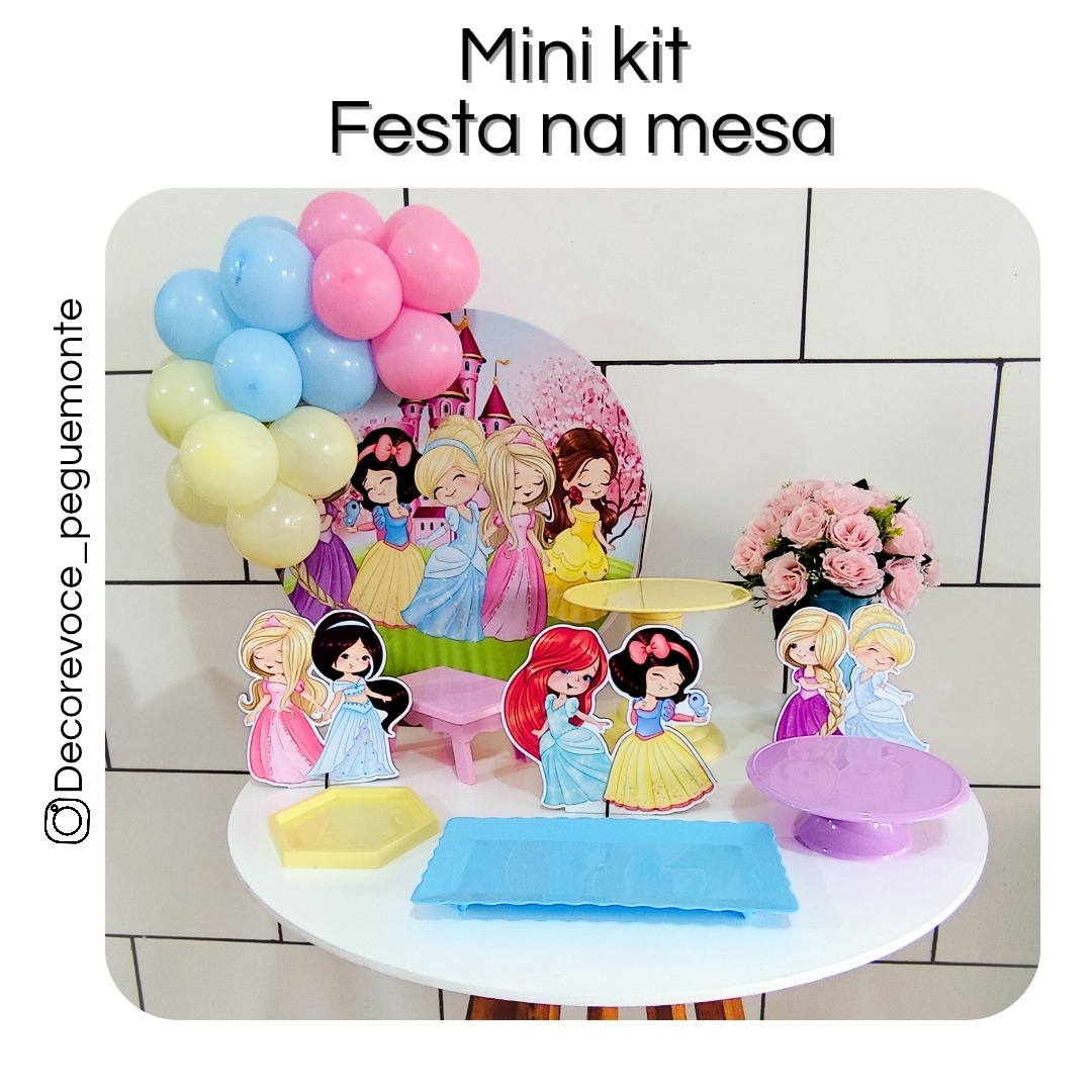 Kit Mesa As Princesas Cute - Decore Você Pegue & Monte