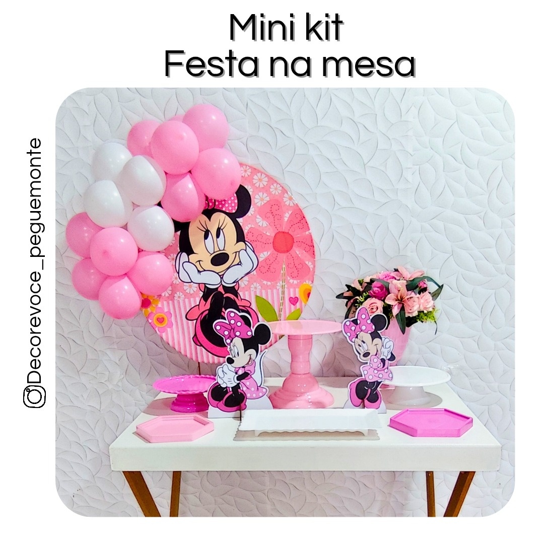 Kit Mesa Minie Rosa  - Decore Você Pegue & Monte