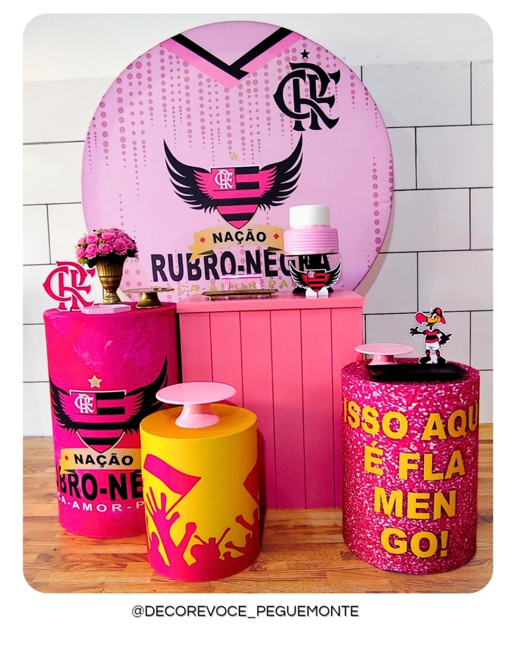 Kit Festejar Flamengo Rosa  - Decore Você Pegue & Monte