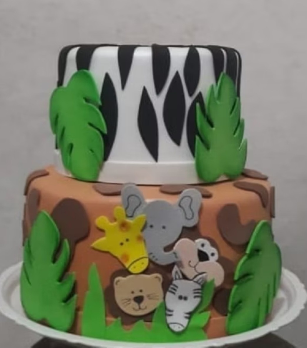 Bolo Fake Safari  - Decore Você Pegue & Monte