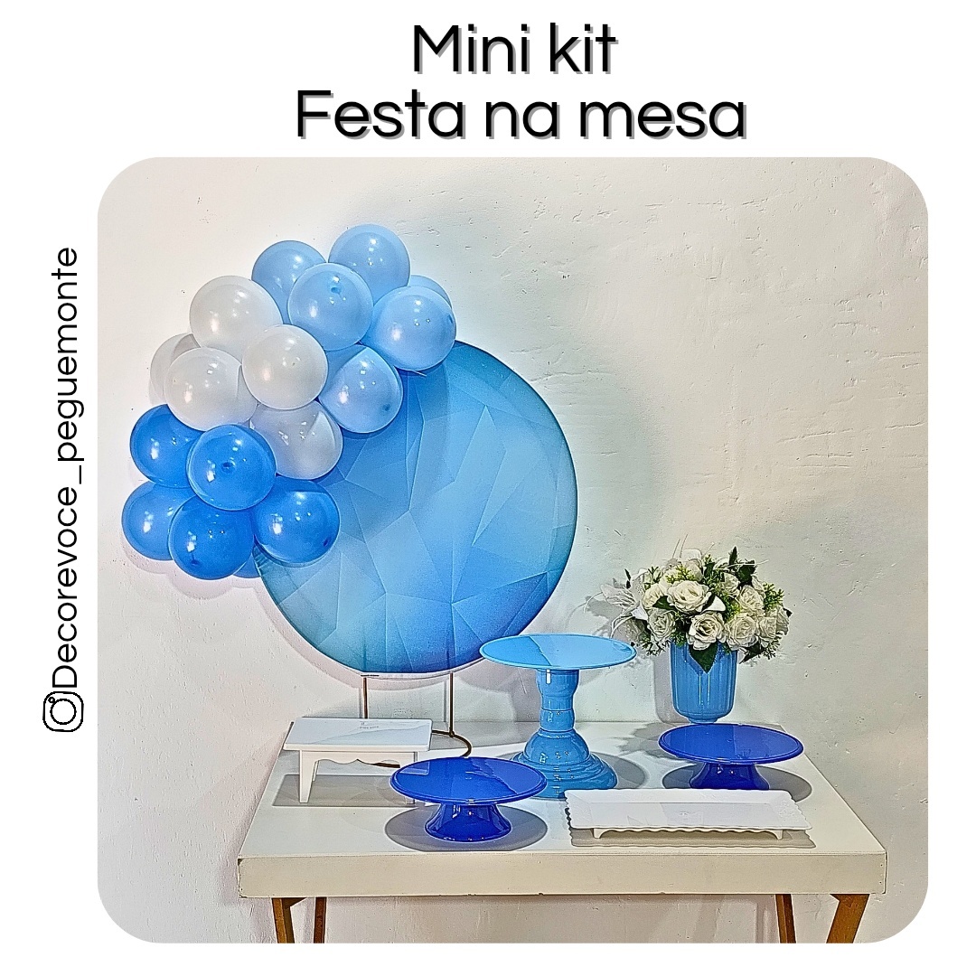 Kit Mesa Azul E Branco - Decore Você Pegue & Monte
