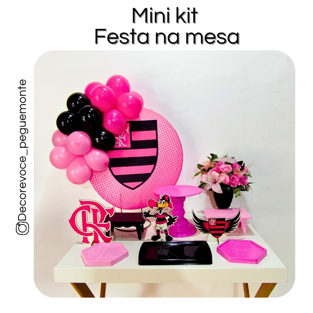 Kit Mesa Flamengo  Rosa - Decore Você Pegue & Monte