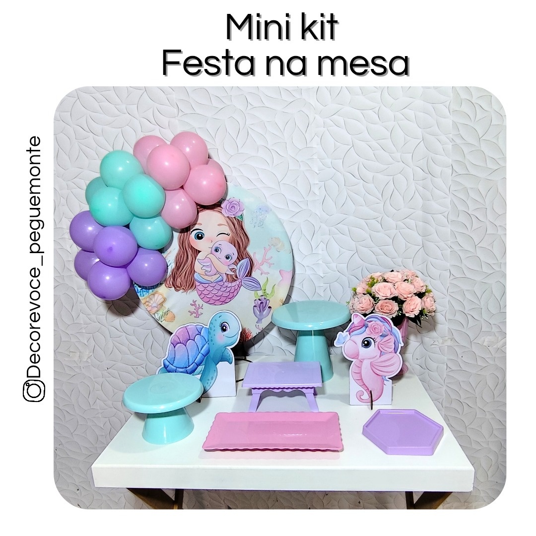 Kit Mesa Sereia Cute  - Decore Você Pegue & Monte
