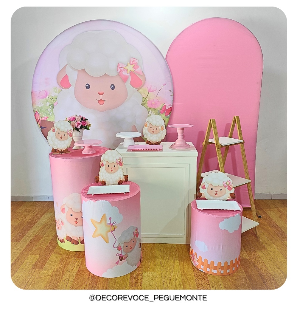 Kit Premium Ovelhinha Rosa - Decore Você Pegue & Monte