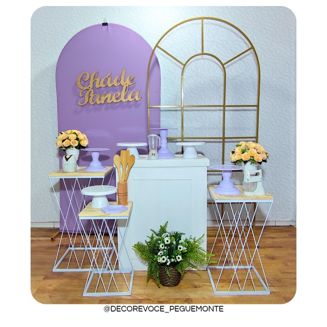 Chá de Panela Lilás E Branco  - Decore Você Pegue & Monte