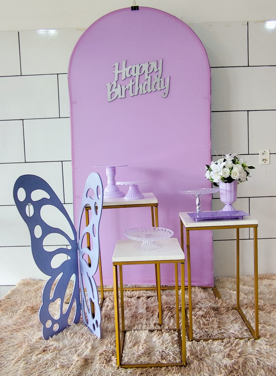 Kit Adulto Lilás Com Borboleta  - Decore Você Pegue & Monte