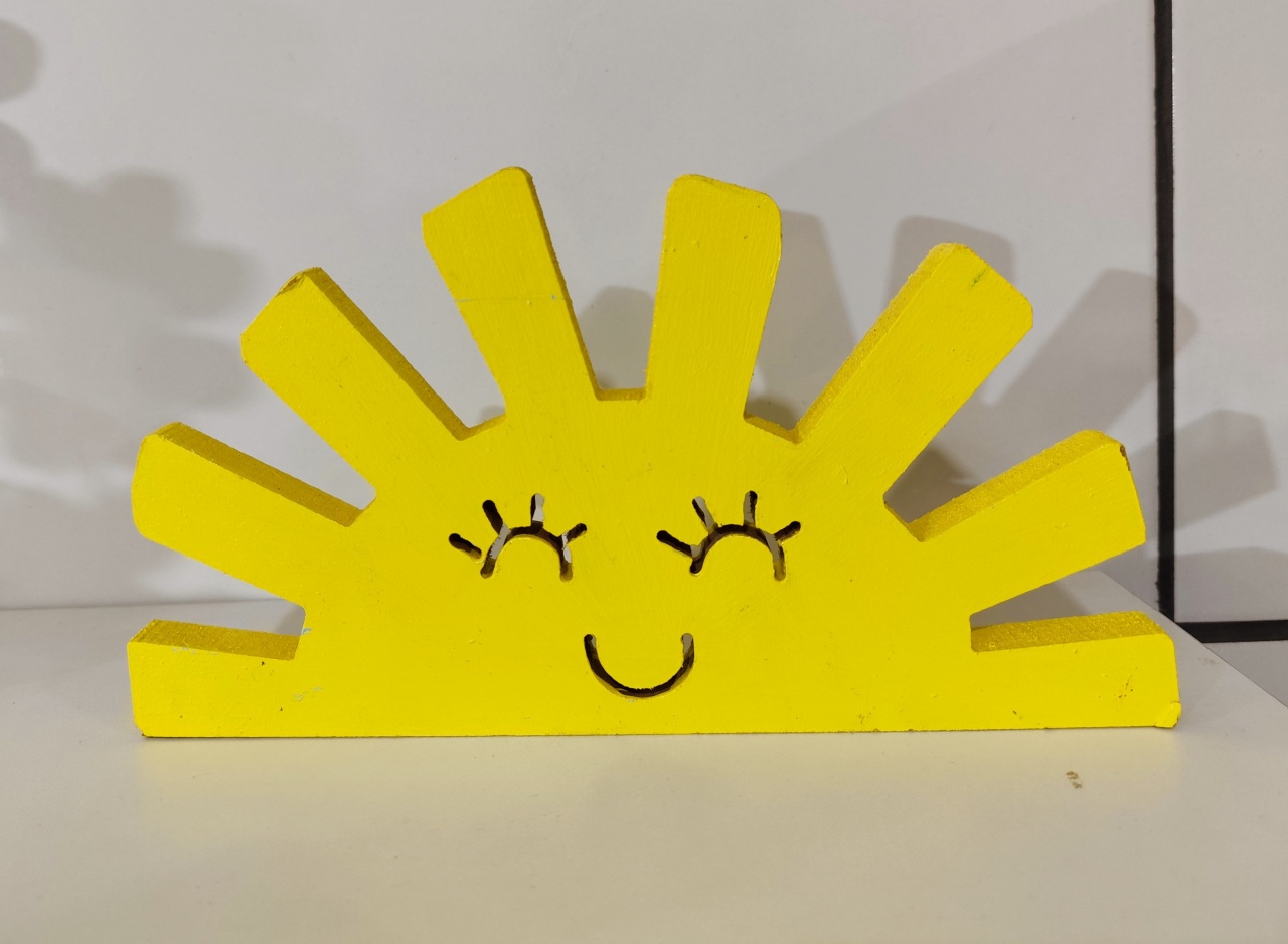 Sol Iluminado Mdf (Amarelo)  - Decore Você Pegue & Monte