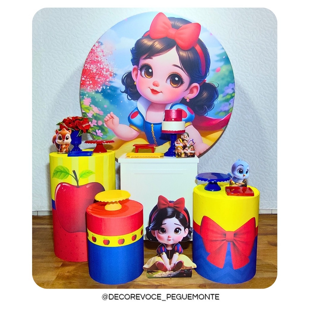Kit Festejar Branca de Neve Cute - Decore Você Pegue & Monte