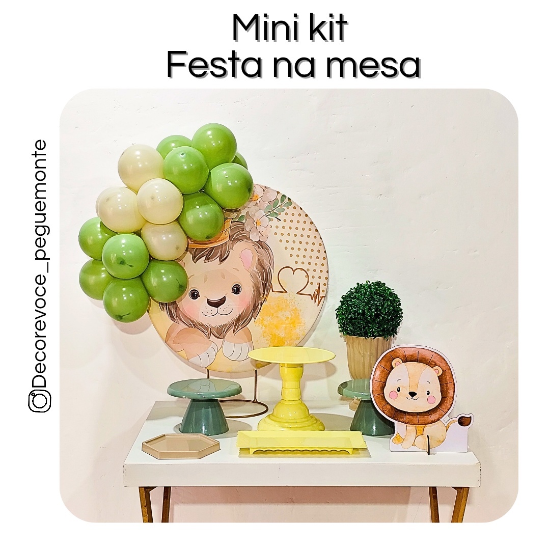 Kit Mesa Leãozinho - Decore Você Pegue & Monte