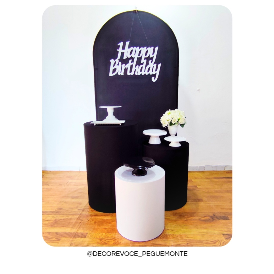 Kit Adulto Happy Preto E Branco  - Decore Você Pegue & Monte