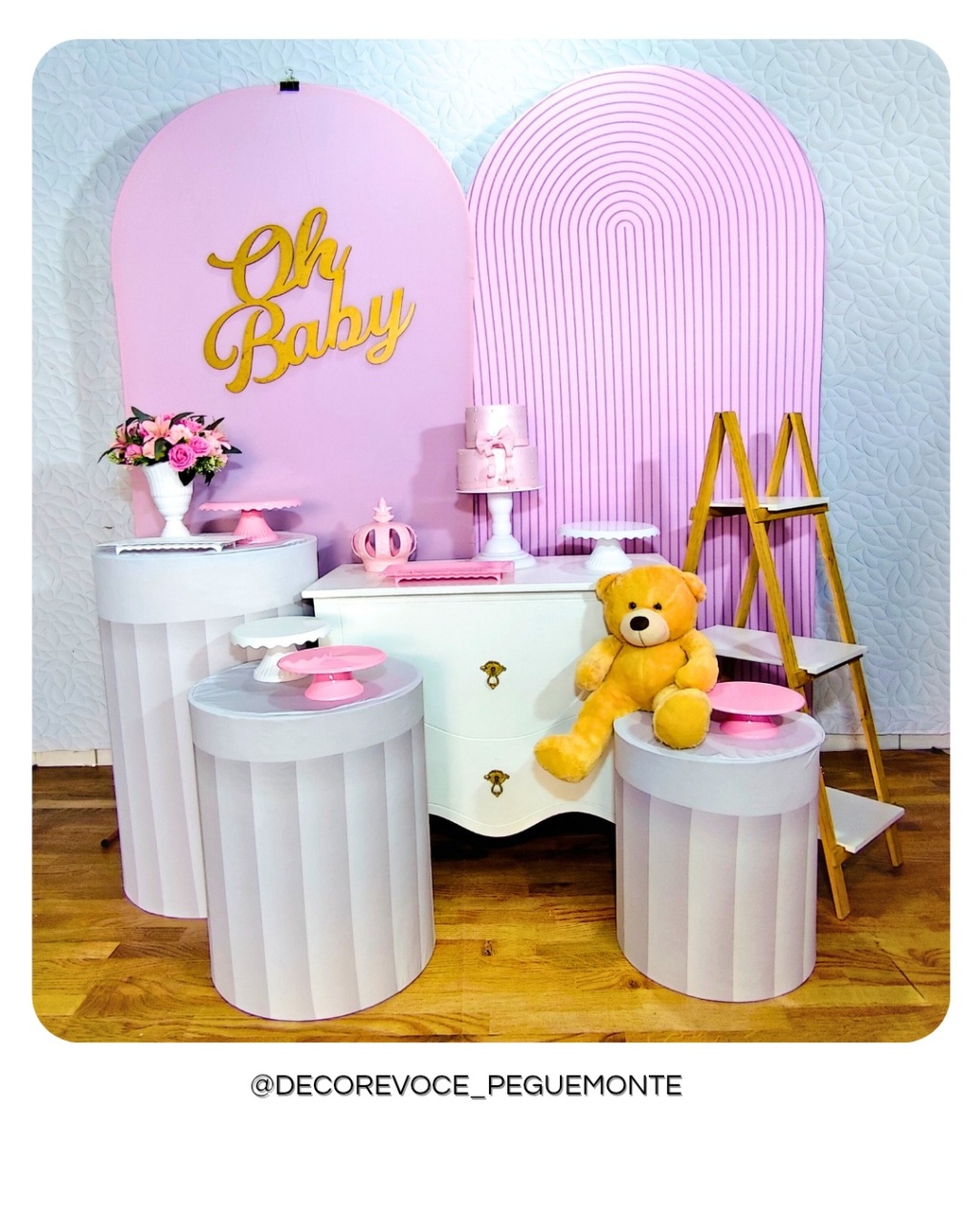 Kit Premium Oh Baby Rosa 2 - Decore Você Pegue & Monte