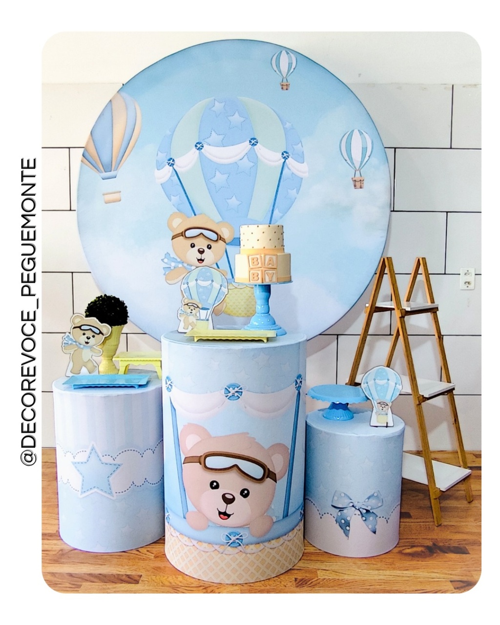 Kit Completo Ursinho Baloeiro  - Decore Você Pegue & Monte