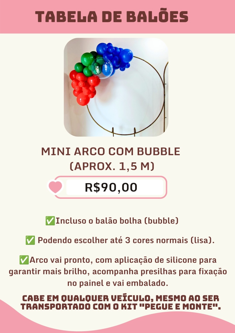 Mini Arco de Balões Com Bubble - Decore Você Pegue & Monte