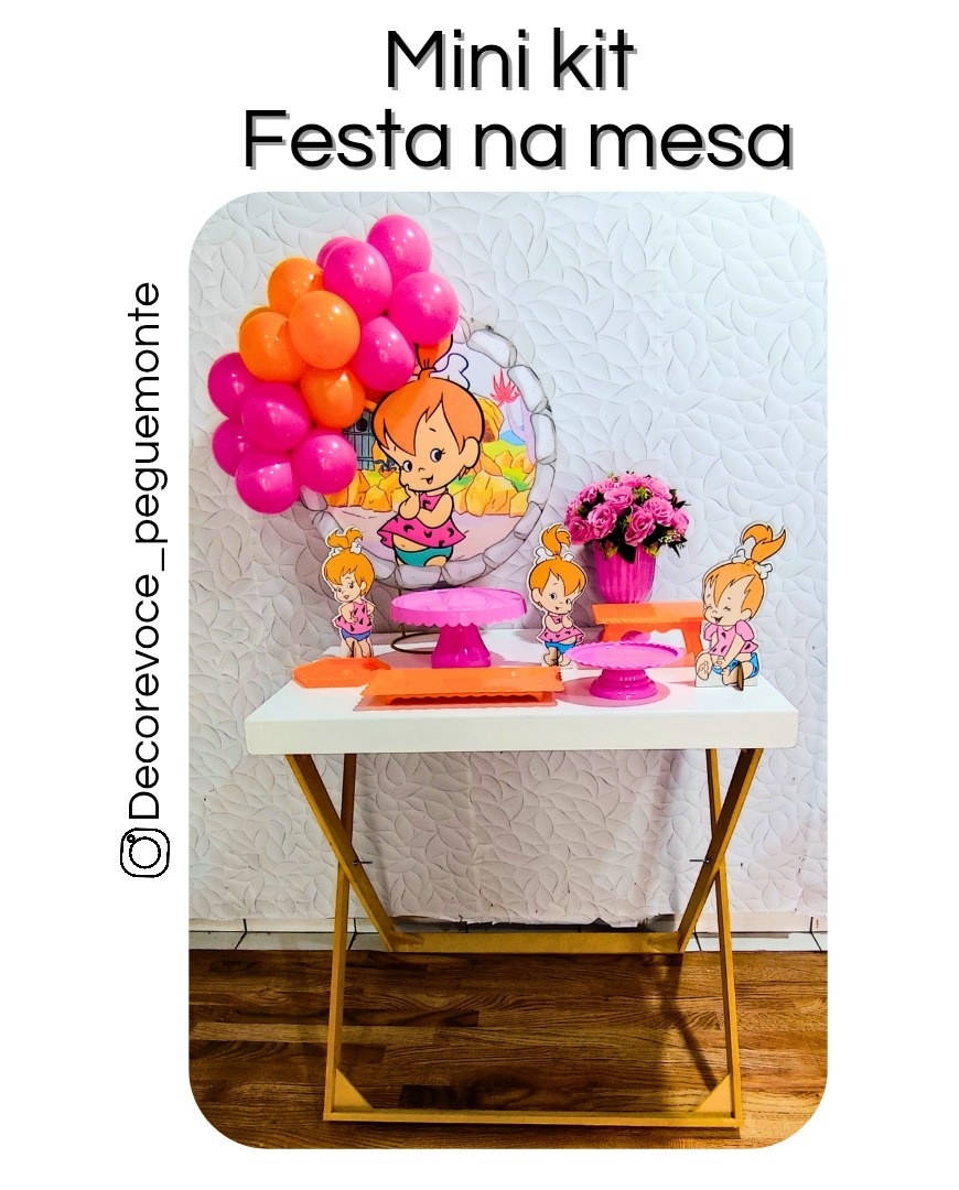 Kit Mesa Pedrita Com Mesa X - Decore Você Pegue & Monte