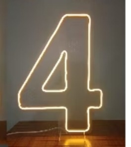 4 Número Led   - Decore Você Pegue & Monte