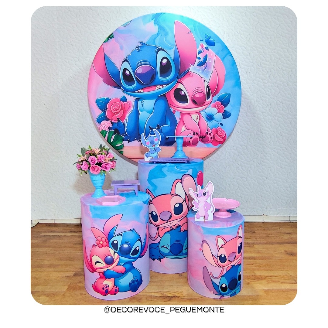 Kit Pratico Stitch E Lilo 2 - Decore Você Pegue & Monte