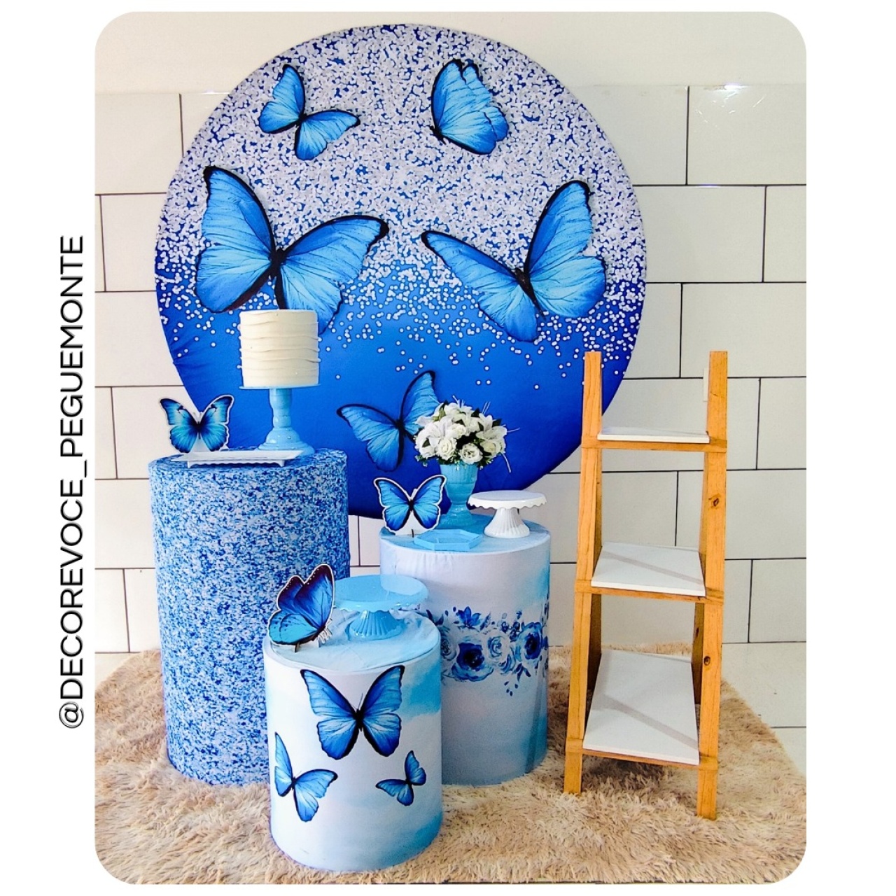 Kit Completo Borboleta Azul  - Decore Você Pegue & Monte