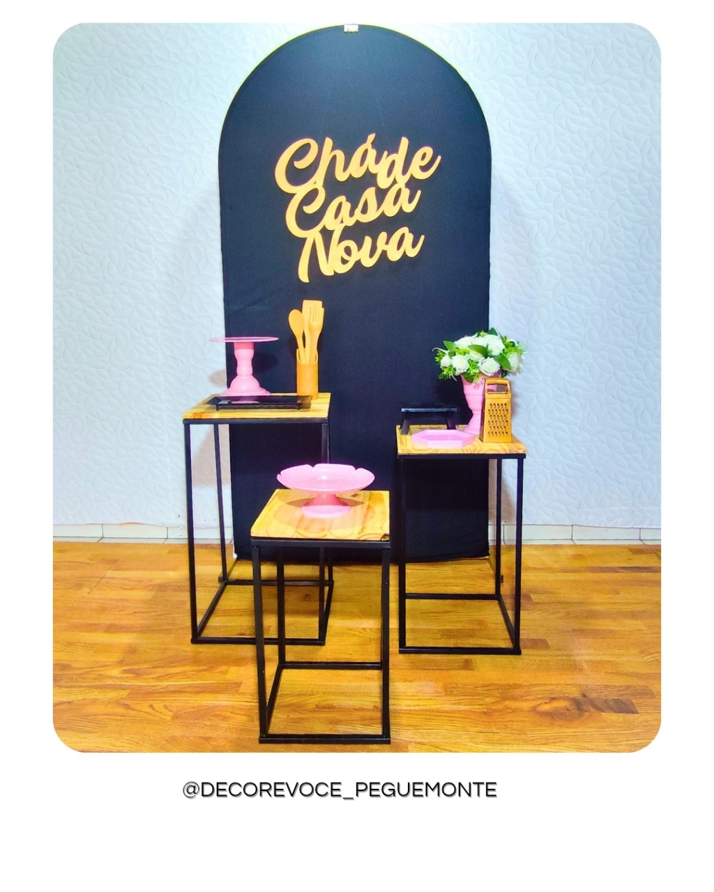 Chá de Casa Nova Preto E Rosa - Decore Você Pegue & Monte