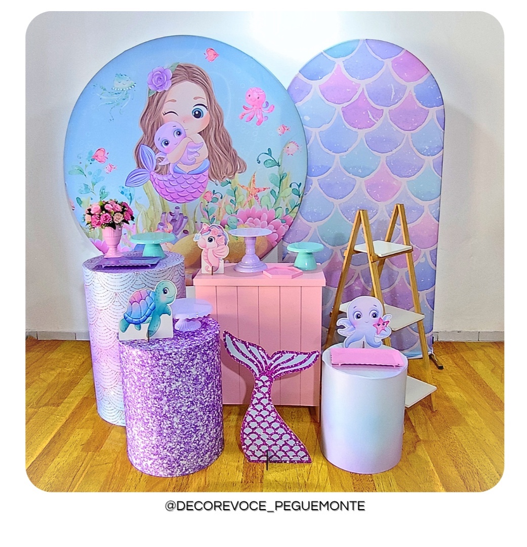 Kit Premium Sereia Cute - Decore Você Pegue & Monte