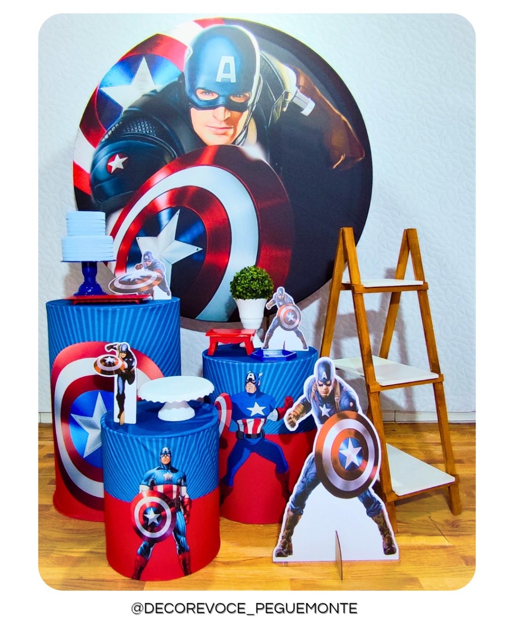 Kit Completo Capitão América  - Decore Você Pegue & Monte