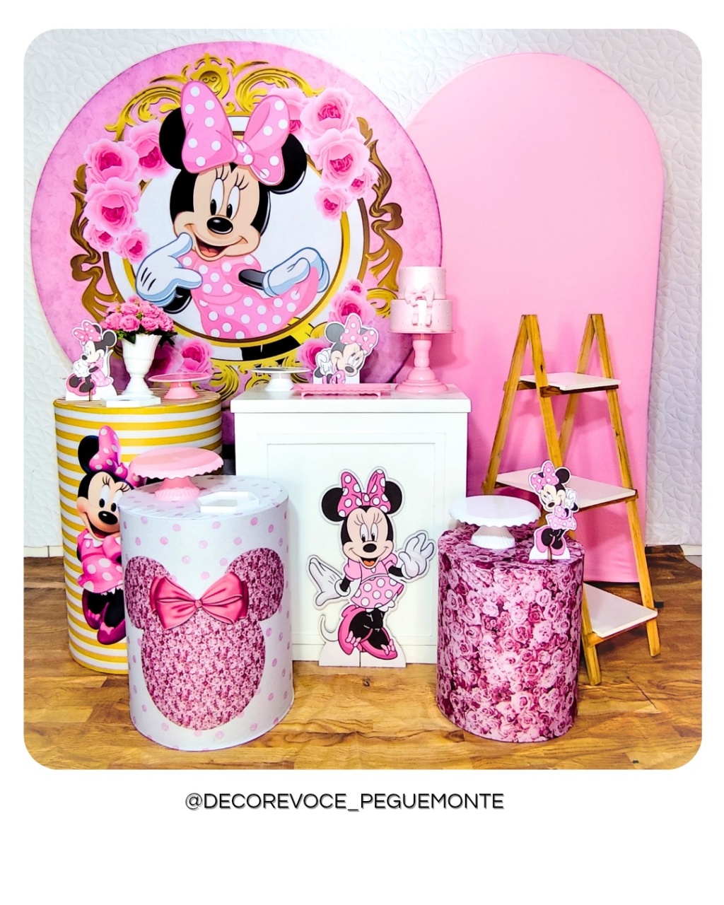 Kit Premium Minie Rosa - Decore Você Pegue & Monte