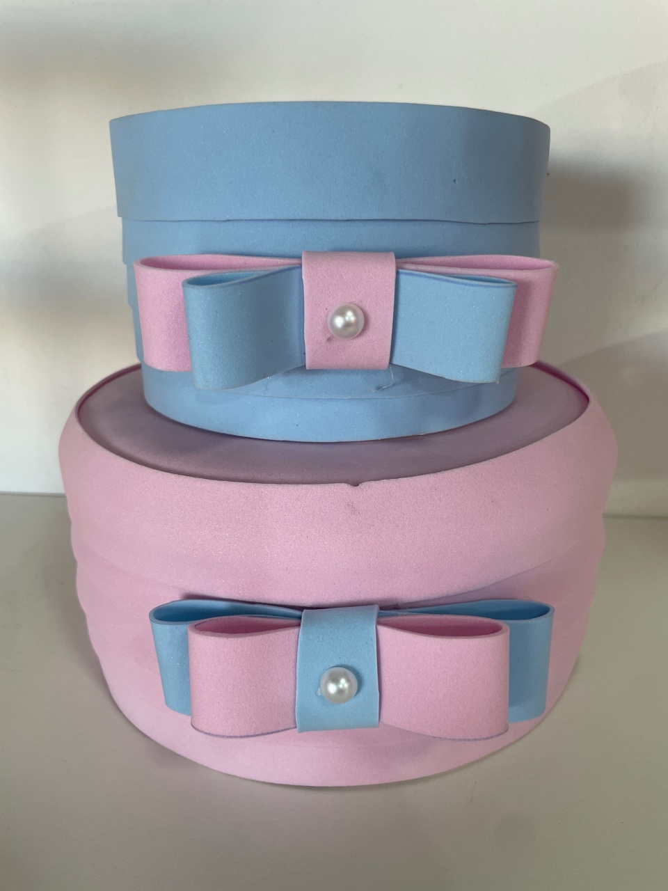 Bolo Fake Revelação (Azul E Rosa) - Decore Você Pegue & Monte