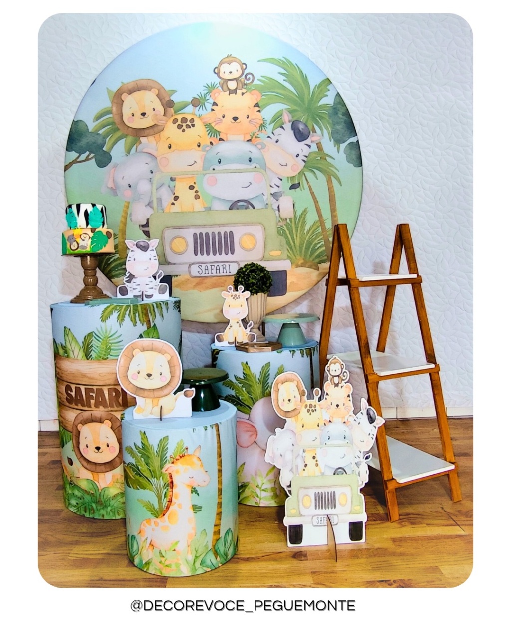 Kit Completo Safari Aquarela  - Decore Você Pegue & Monte