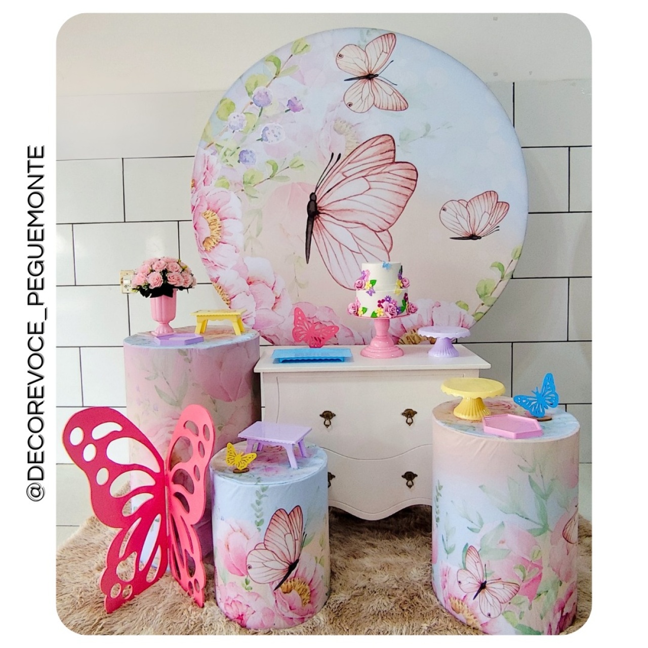Kit Festejar Borboleta Aquarelada  - Decore Você Pegue & Monte