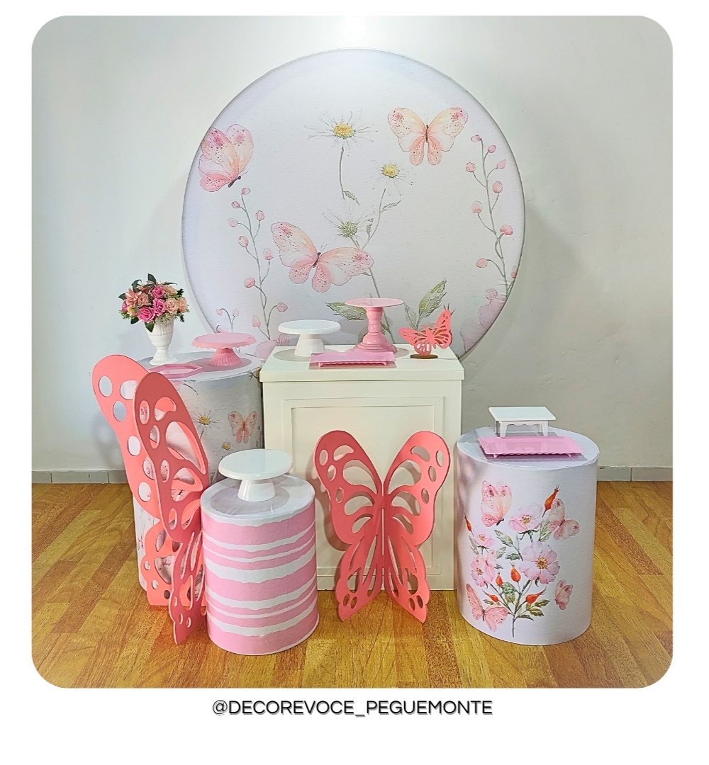 Kit Festejar Borboleta Aquarela 2 - Decore Você Pegue & Monte