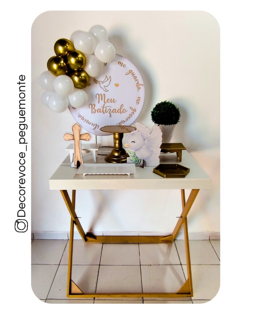 Kit Mesa Meu Batizado + Mesa - Decore Você Pegue & Monte