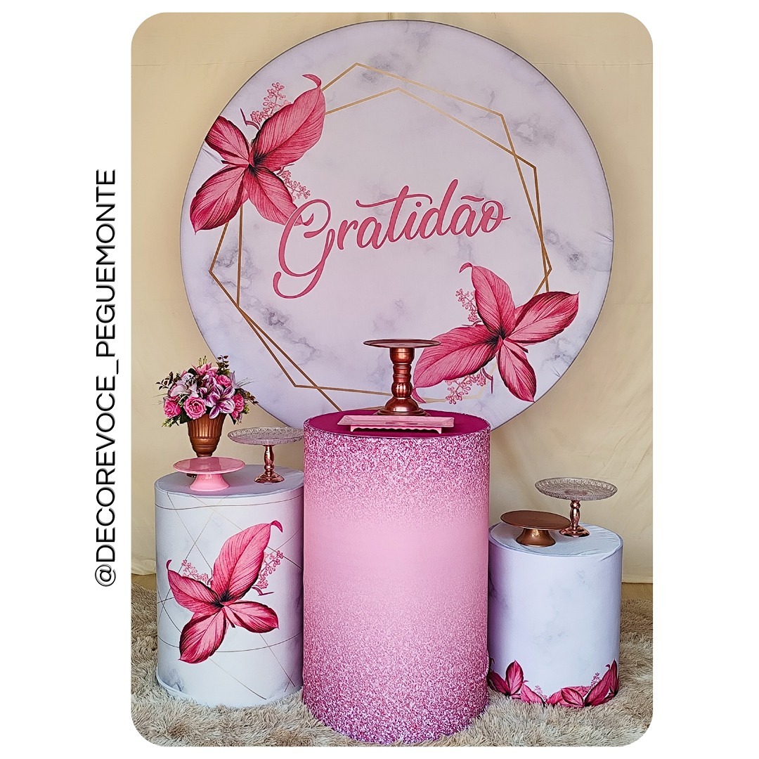 Kit Gratidão Rosa 1 - Decore Você Pegue & Monte