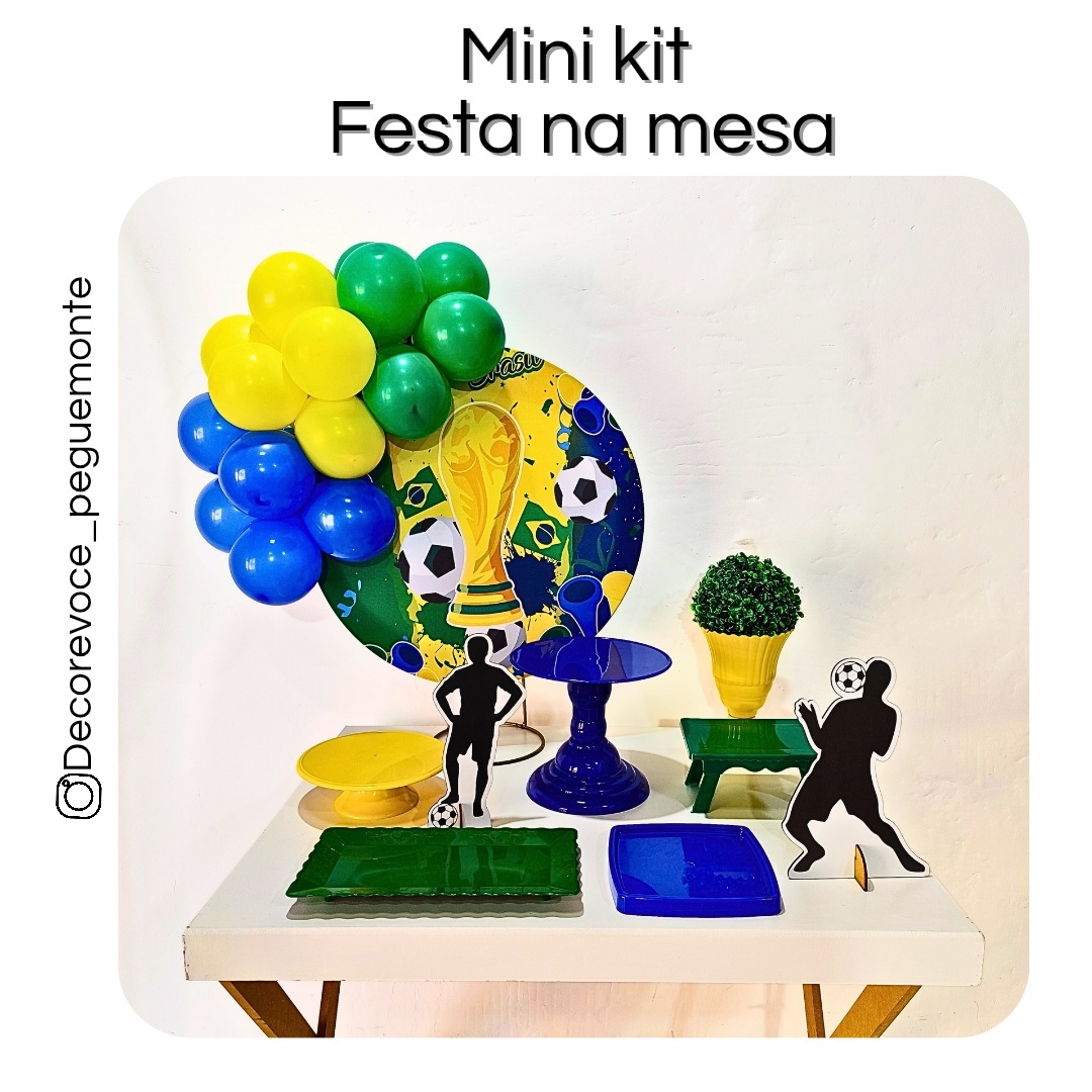 Kit Mesa Futebol Brasil 3 - Decore Você Pegue & Monte