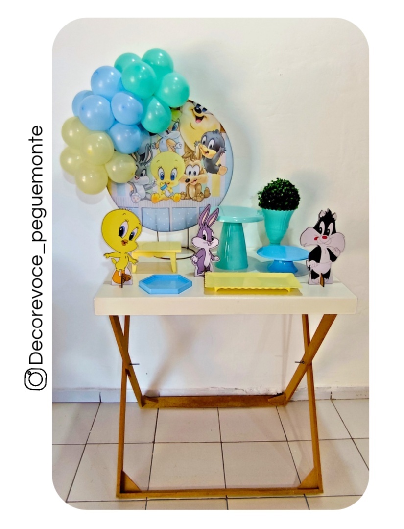Kit Mesa Baby Looney Tunes + Mesa - Decore Você Pegue & Monte