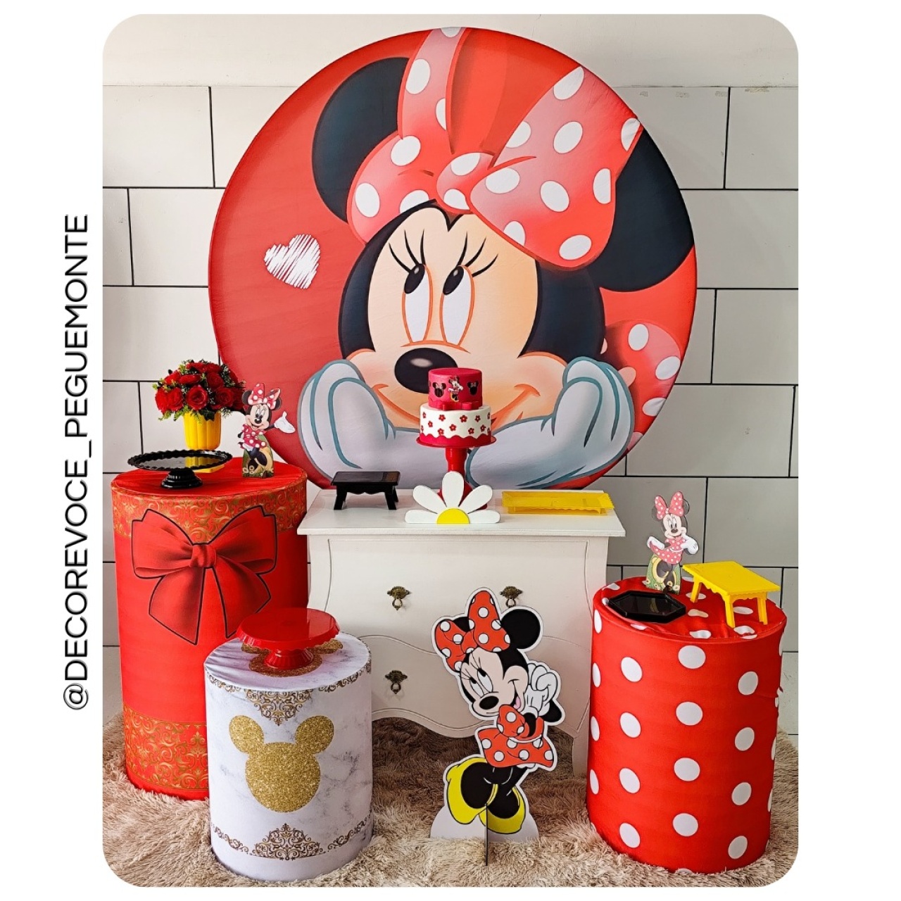 Kit Festejar Minie Vermelha - Decore Você Pegue & Monte