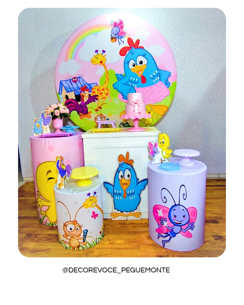 Kit Festejar Galinha Pintadinha Rosa - Decore Você Pegue & Monte