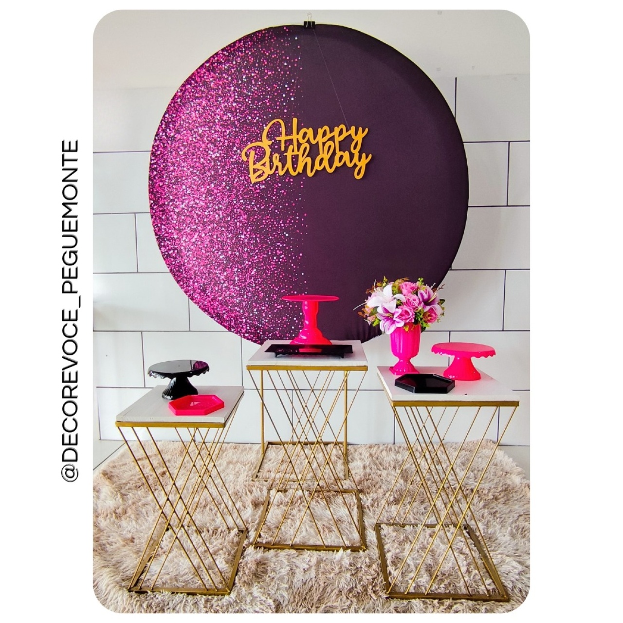Kit Adulto Preto Com Rosa 2 - Decore Você Pegue & Monte