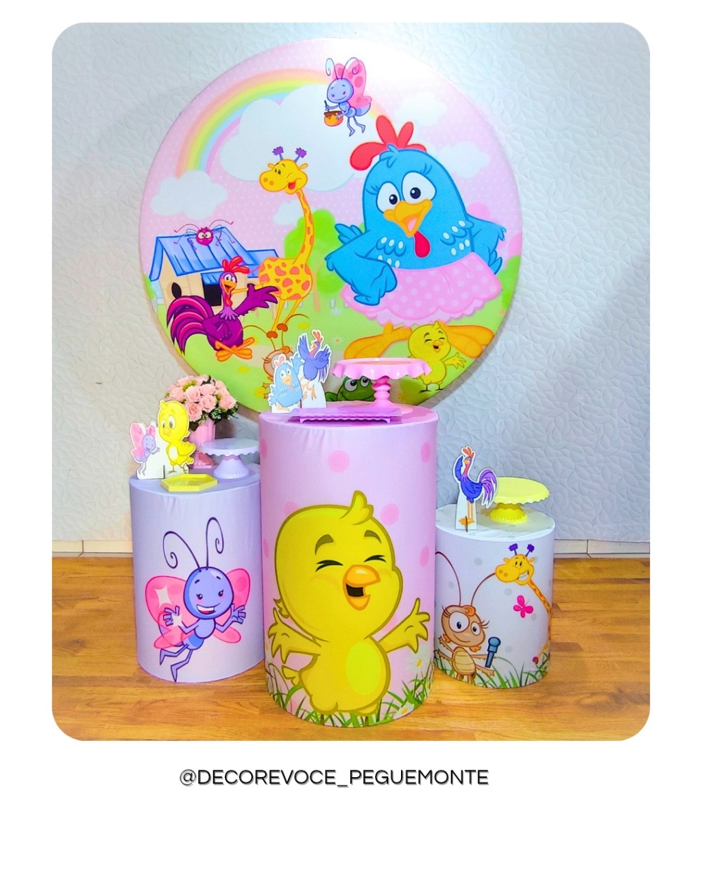 Kit Prático Galinha Pintadinha Rosa  - Decore Você Pegue & Monte