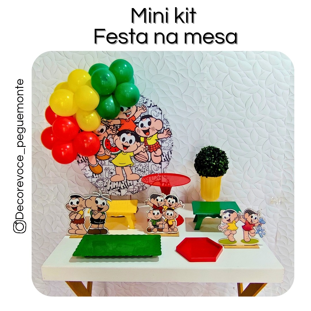 Kit Mesa Turma da Mônica  - Decore Você Pegue & Monte