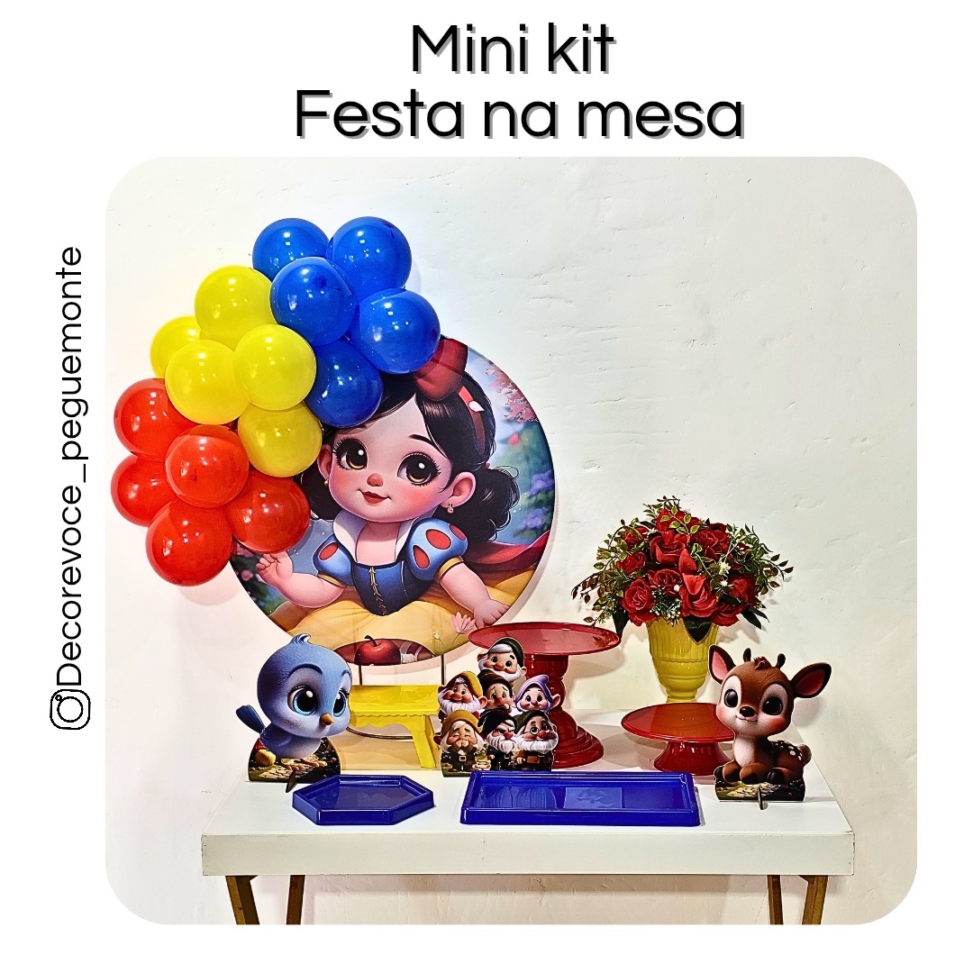 Kit Mesa Branca de Neve Cute 2 - Decore Você Pegue & Monte