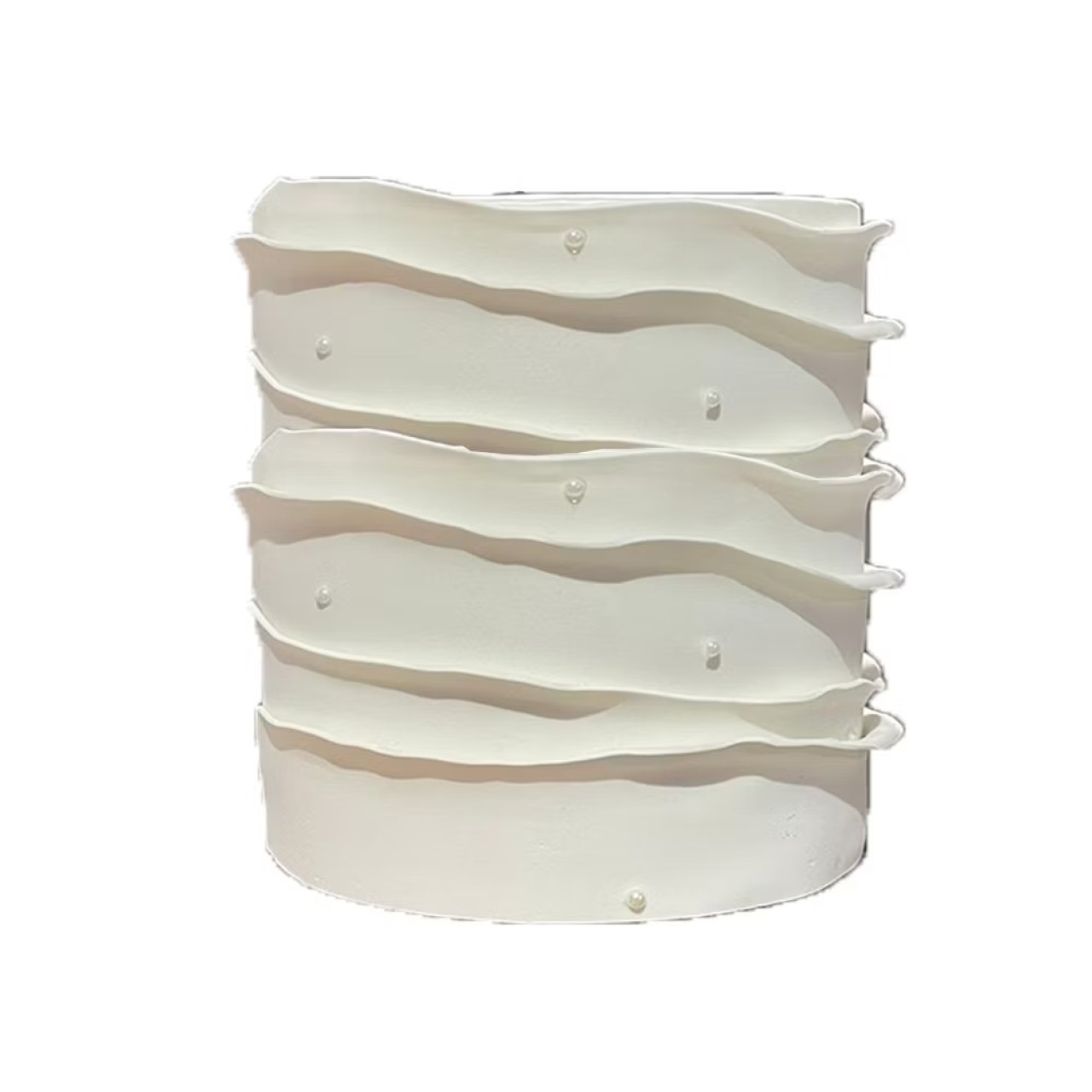 Bolo Fake Branco Com Pérolas  - Decore Você Pegue & Monte