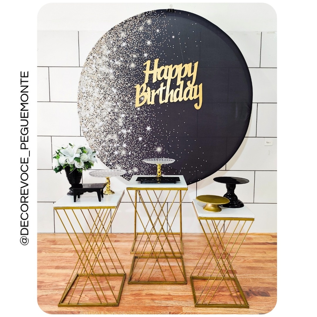 Kit Adulto Preto Com Dourado 2 - Decore Você Pegue & Monte
