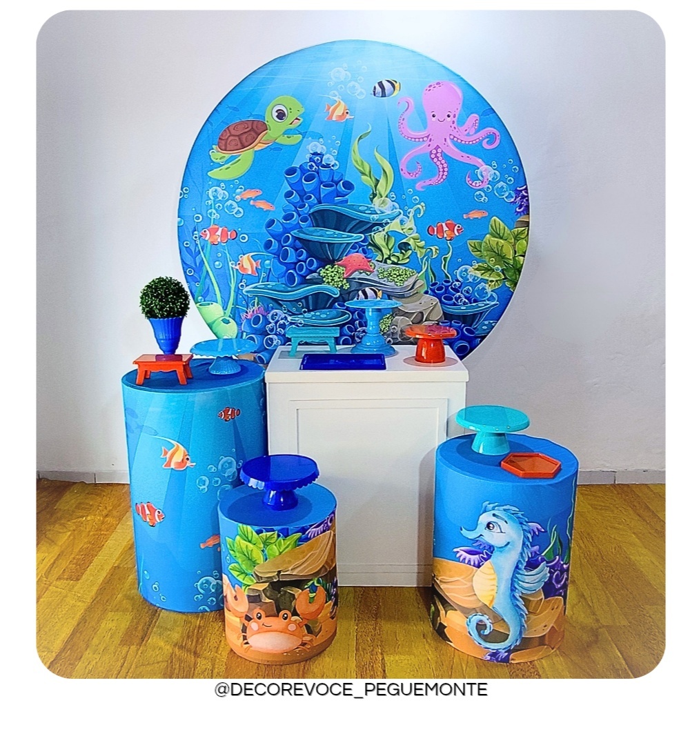 Kit Festejar Fundo Do Mar - Decore Você Pegue & Monte