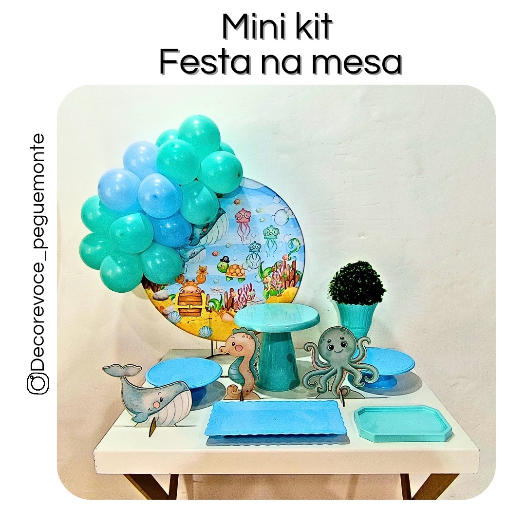 Kit Mesa Fundo Do Mar - Decore Você Pegue & Monte