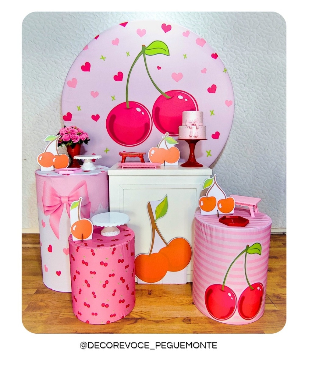 Kit Festejar Cerejinha - Decore Você Pegue & Monte