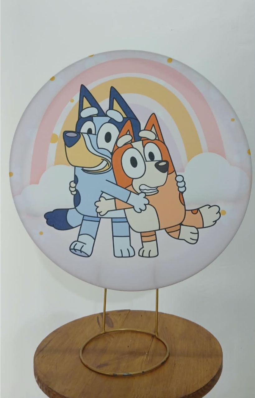 Kit Mesa Bluey E Bingo 2 - Decore Você Pegue & Monte