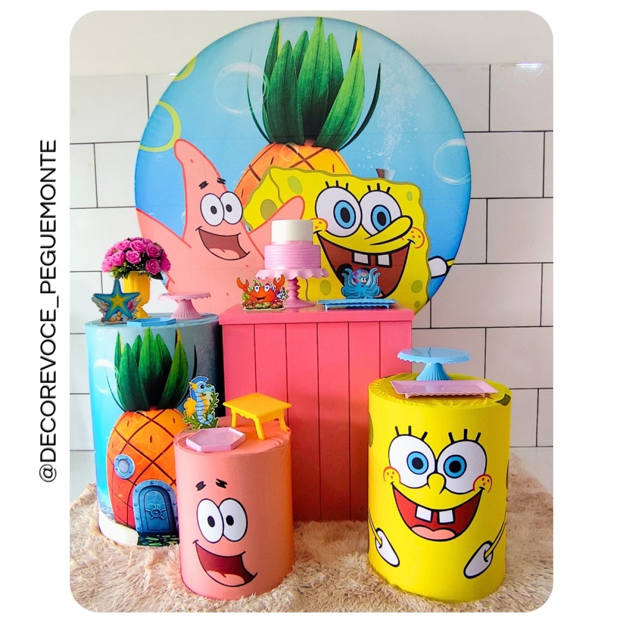 Kit Festejar Bob Esponja Menina  - Decore Você Pegue & Monte